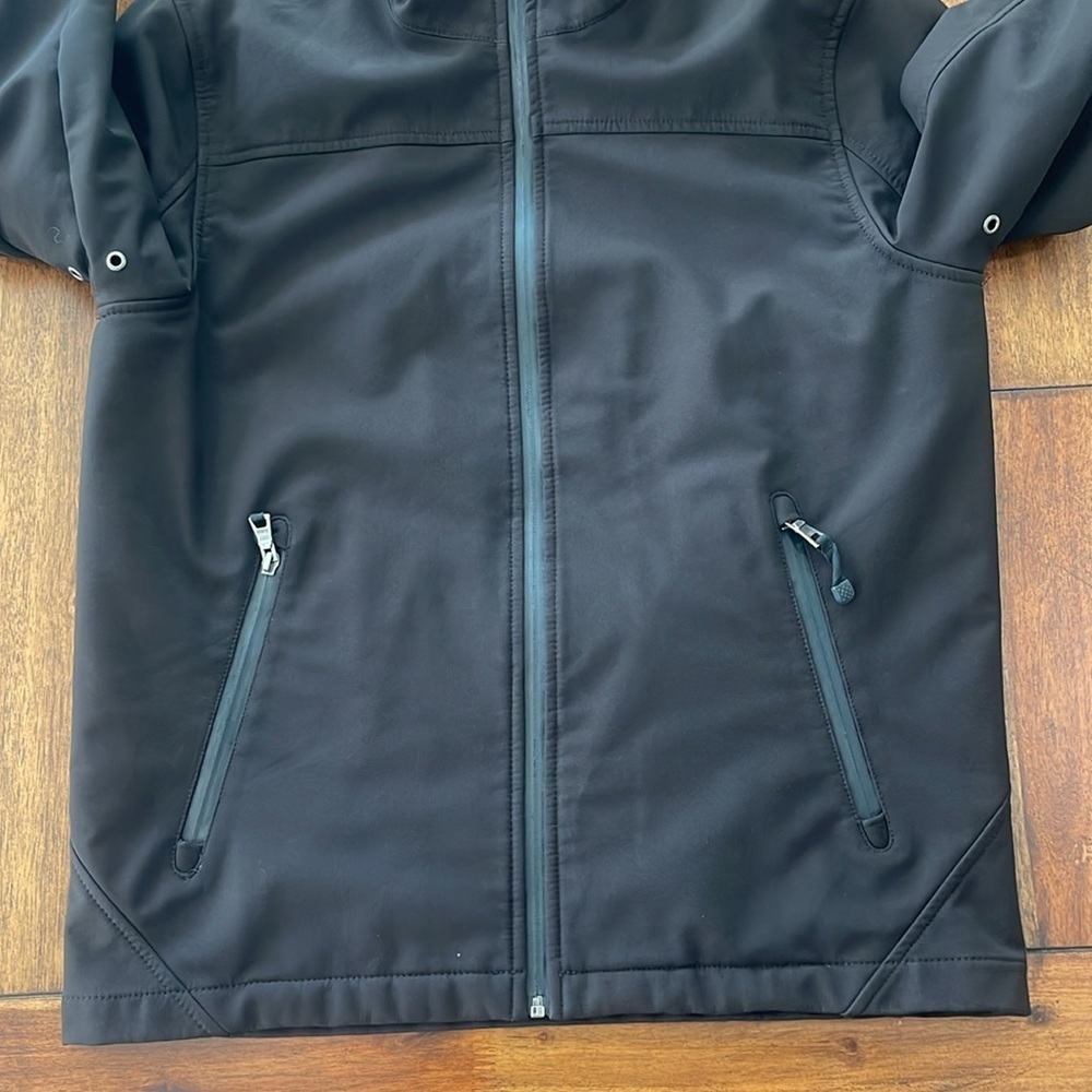 Guess men’s soft shell black nylon full zip up jacket size M - Picture 4 of 10